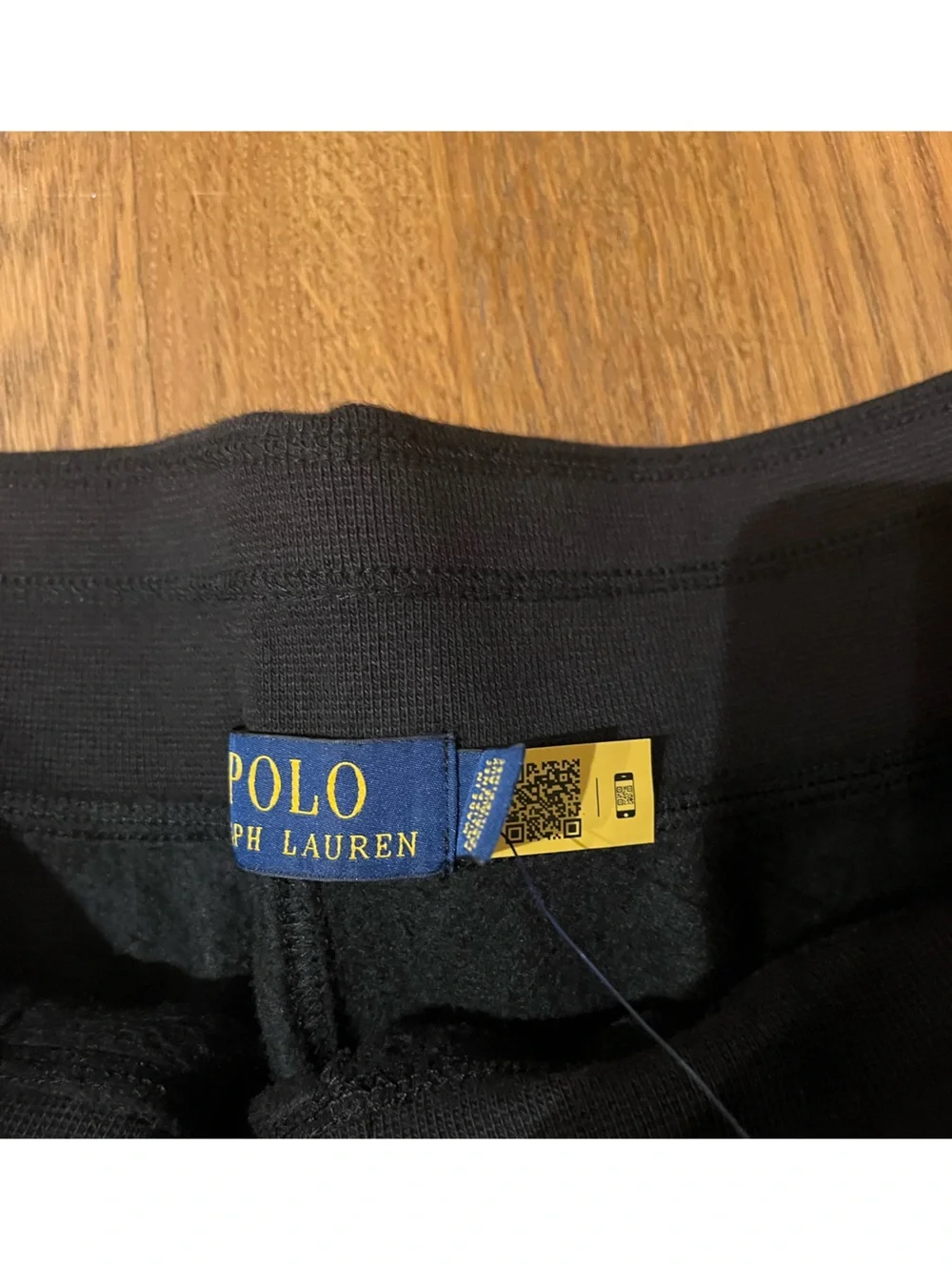 Polo by Ralph Lauren Black Knit Waistband Pants with Blue Label